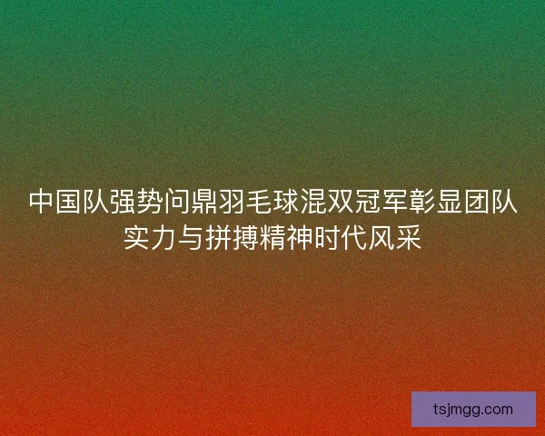 中国队强势问鼎羽毛球混双冠军彰显团队实力与拼搏精神时代风采